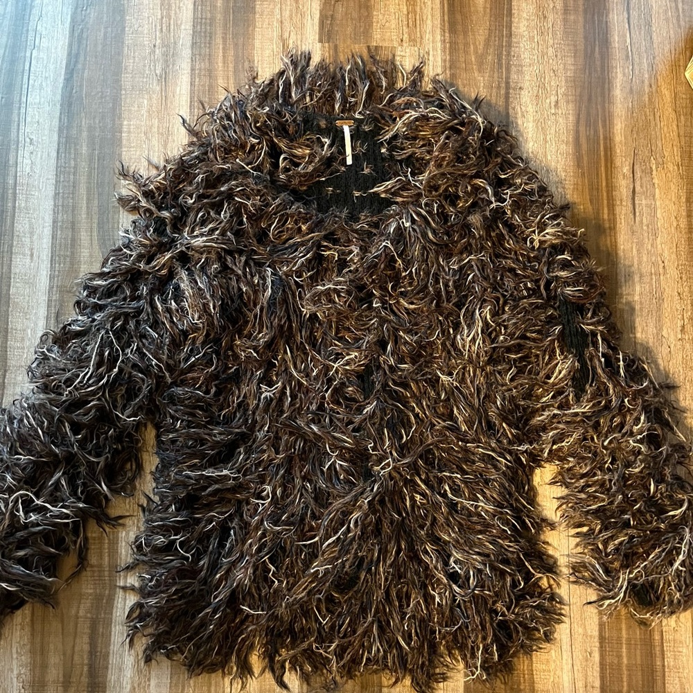 Free People shag sweater/jacket size medium